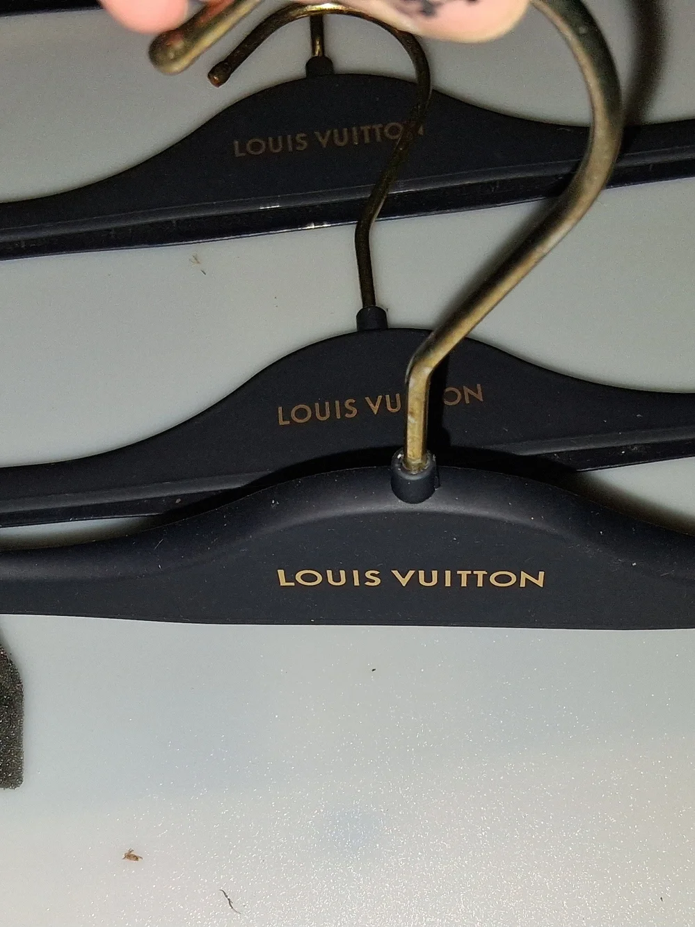 Louis Vuitton Matt Black & Gold Branded  Hanger - LOT OF 4